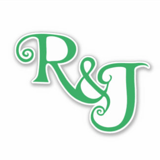 R&J Monogram Hochzeit Aufkleber