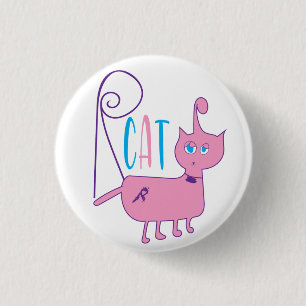 R Klassischer Rundaufkleber der Katze Button