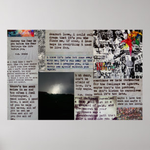 r.m. drake quotes and artwork on a poster
