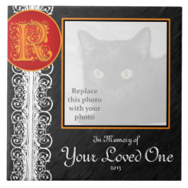 R Monogramm "In Gedächtnis deines Liebsten" Tile Fliese