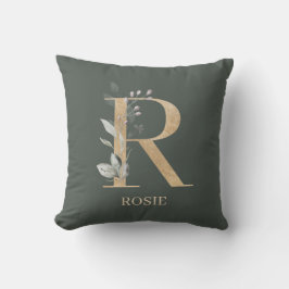 R Monogramm Personalisierter Rückenwirbel Kissen