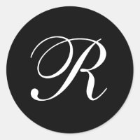 R Monogramm Schwarz-Weiß-Aufkleber