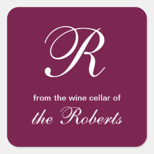 R Monogramme de la cave à vin des Étiquettes Carré
