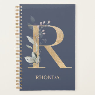 R Monogramme Floral Planificateur personnalisé