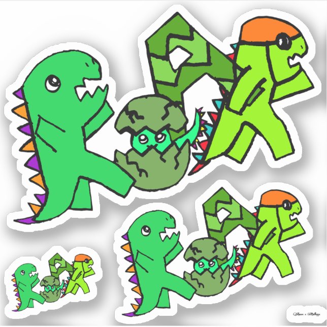 R-O-A-R Dinosaur Word Art Aufkleber (Vorderseite)