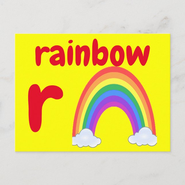 r - Regenbogenblitzkarte Postkarte (Vorderseite)