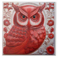 R rote falsche Relief Art Nouveau Eule