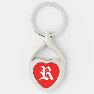 "R" Rotes Herz Schlüsselanhänger