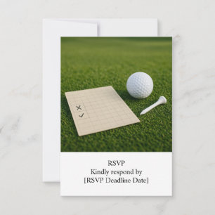 R.S.V.P. GOLF Hochzeit mit Golfball auf Grün RSVP Karte