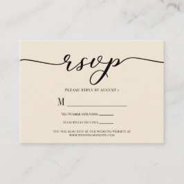 R.S.V.P. Hochzeitsankopfcreme & Black Begleitkarte