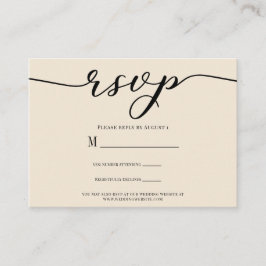 R.S.V.P. Hochzeitsankopfcreme & Black Visitenkarte