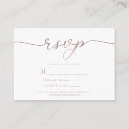 R.S.V.P. Hochzeitsankopfkarte Pink Script Begleitkarte