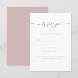 R.S.V.P. Hochzeitsankopfkarte Pink Script Einladung