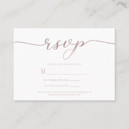 R.S.V.P. Hochzeitsankopfkarte Pink Script Visitenkarte