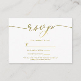 R.S.V.P. Hochzeitsankündigungskarte Gold-Script Begleitkarte