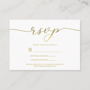 R.S.V.P. Hochzeitsankündigungskarte Gold-Script Visitenkarte
