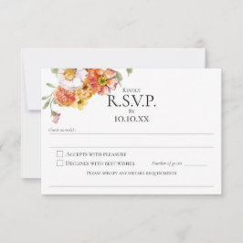 R.S.V.P. Karte Blumenmuster botanisches Hochzeitth