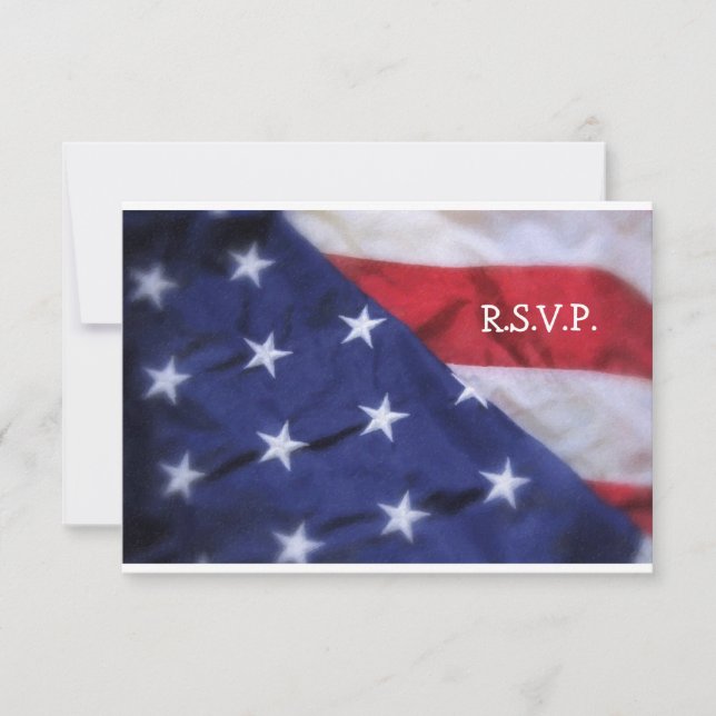 R.S.V.P. Kartenamerikanische Flagge RSVP Karte (Vorderseite)