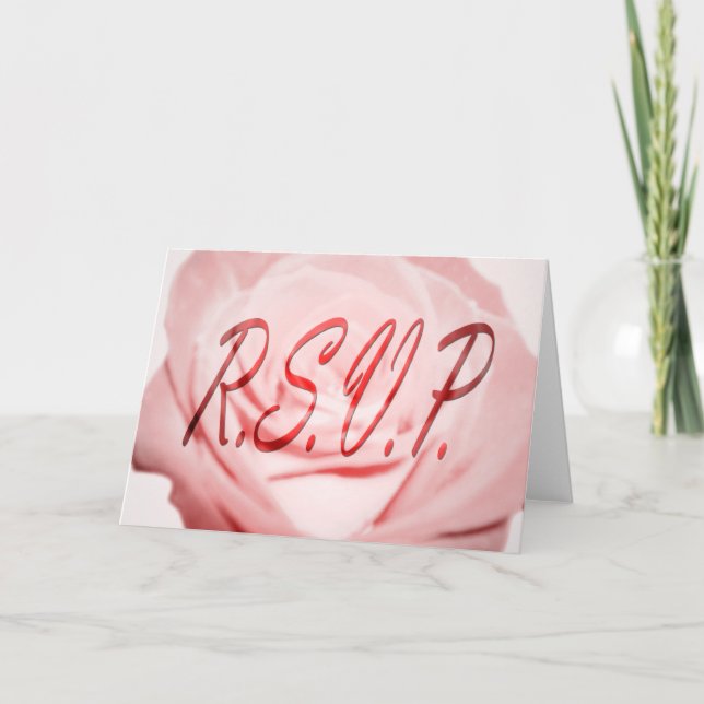 R.S.V.P: Rosa Blume: Einladung (Vorderseite)