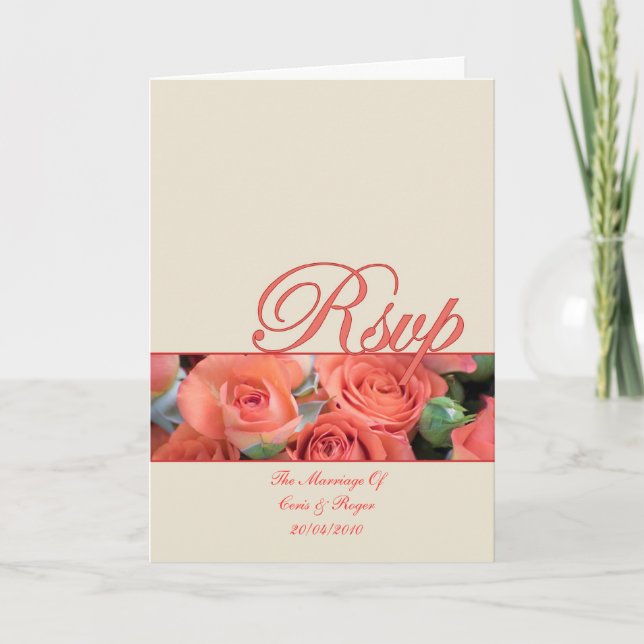 R.S.V.P, RSVP, Carte de Remerciement de Mariage Av (Devant)