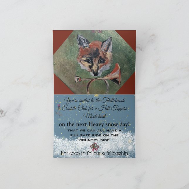 r Sly Fox Hunt gedeckte Einladung (Innenseite)