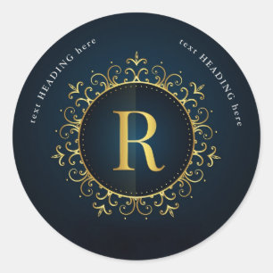 R - Sticker rond Monogramme Lettre