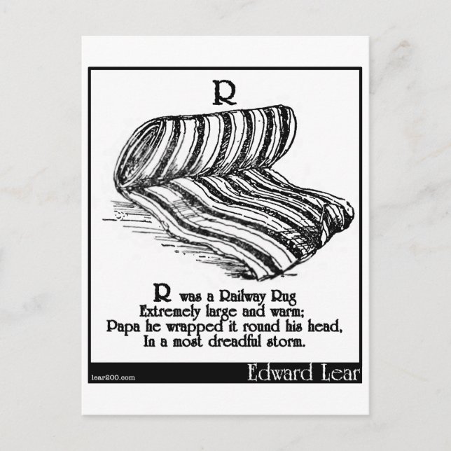 R war eine Eisenbahn-Rug Postkarte (Vorderseite)