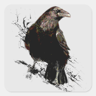 Raab Bird Animal Art Quadratischer Aufkleber