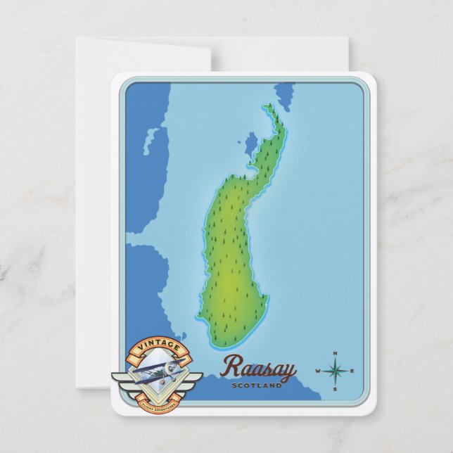 Raasay scotland Karte (Vorderseite)