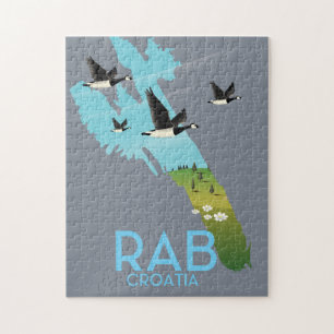 Rab Coratia Karte im Vintage-Stil