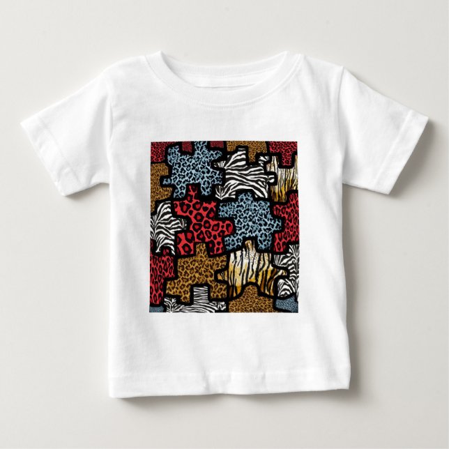 RAB Rockabilly Animal Print Puzzle Baby T-shirt (Vorderseite)