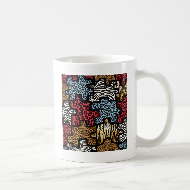 RAB Rockabilly Animal Print Puzzle Kaffeetasse (Rechts)