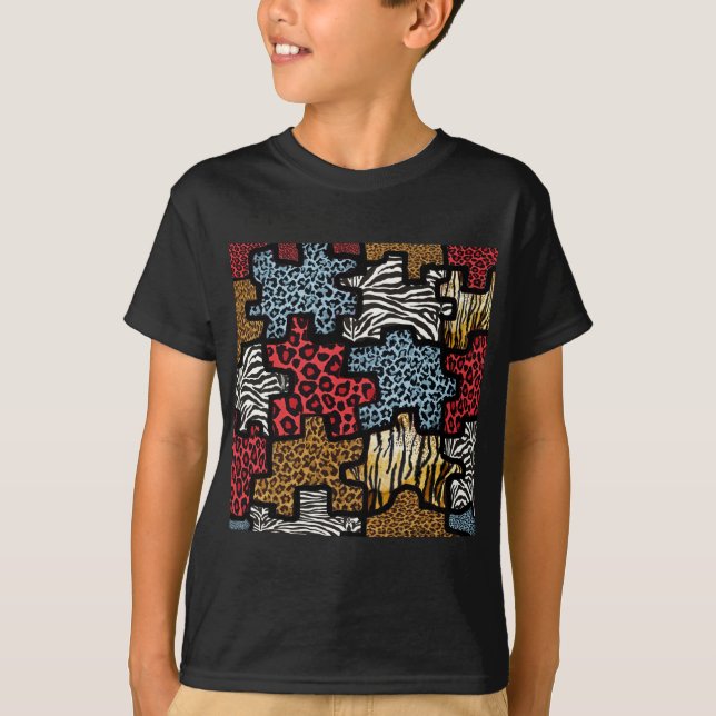 RAB Rockabilly Animal Print Puzzle T-Shirt (Vorderseite)