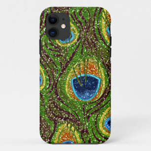RAB Rockabilly Bunte Pfauenfedern Druck iPhone 11 Hülle
