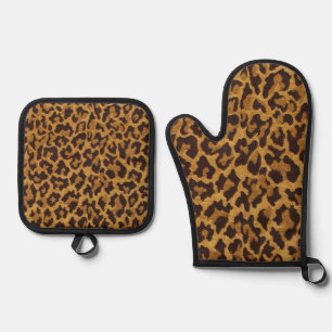 RAB Rockabilly Classic Leopard Print Ofenhandschuh & Topflappen-Set