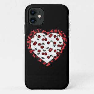RAB Rockabilly Kirschen Leopardenprint Herz Case-Mate iPhone Hülle
