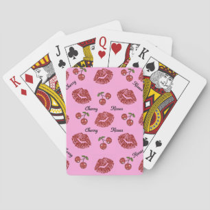 RAB Rockabilly Kirschküsse auf Rosa Spielkarten
