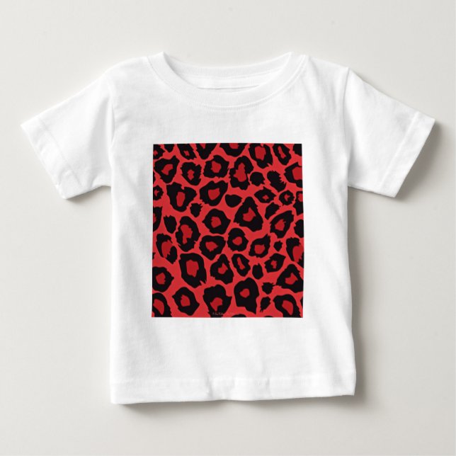 RAB Rockabilly Leopard Print Red Black Baby T-shirt (Vorderseite)