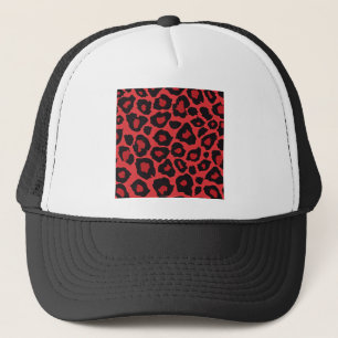RAB Rockabilly Leopard Print Red Black Truckerkappe