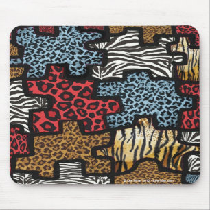 RAB Rockabilly Leopard Zebra Puzzle Druck Geschenk Mousepad