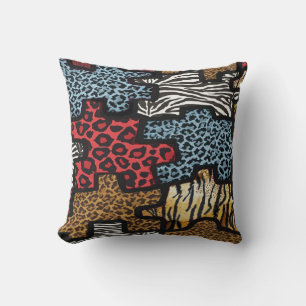 RAB Rockabilly Leopard Zebra Puzzle Druck Kissen