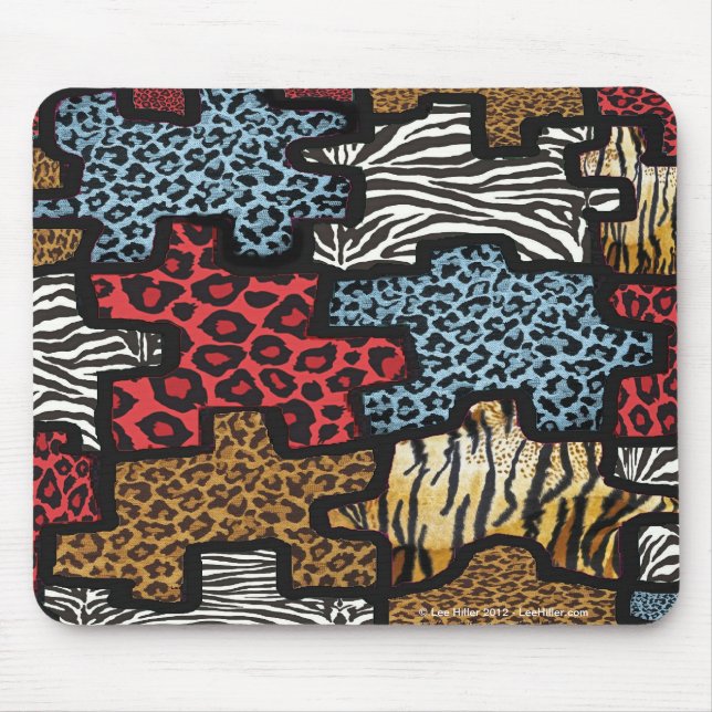 RAB Rockabilly Leopard Zebra Puzzle Druckgeschenke Mousepad (Vorne)
