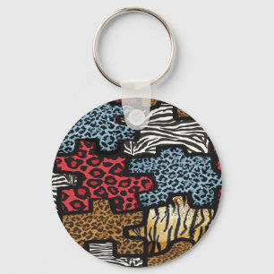 RAB Rockabilly Leopard Zebra Puzzle Druckgeschenke Schlüsselanhänger