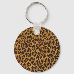 RAB Rockabilly Leopardenprint Braun Gold Schlüsselanhänger