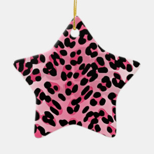 RAB Rockabilly Pink Cheetah Print Keramik Ornament