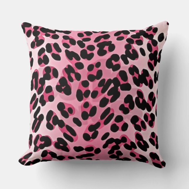 RAB Rockabilly Pink Cheetah Print Kissen (Vorderseite)