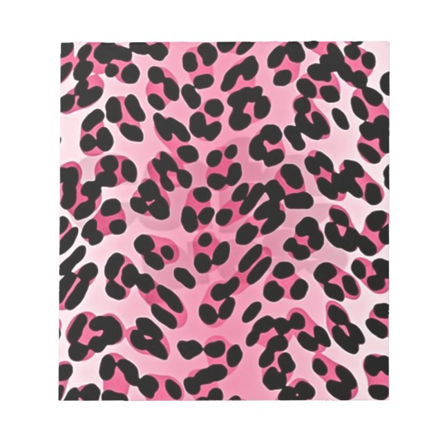 RAB Rockabilly Pink Cheetah Print Notizblock (Vorderseite)