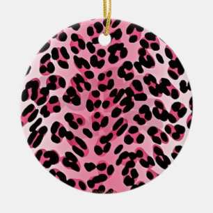 RAB Rockabilly Rosa Gepardtdruck Keramik Ornament