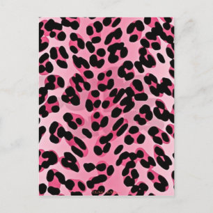 RAB Rockabilly Rosa Gepardtdruck Postkarte