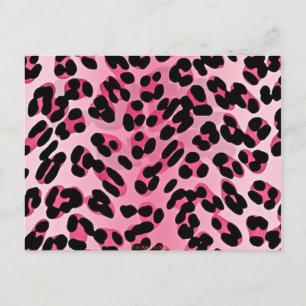 RAB Rockabilly Rosa Gepardtdruck Postkarte